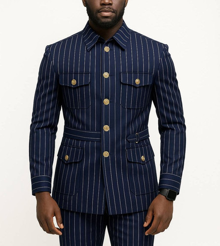 Tuta uomo gessato blu - , navy