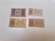 LOTTO 4 BANCONOTE 2 LIRE IMPERO 1939 E 2 LIRE LAUREATA 1944