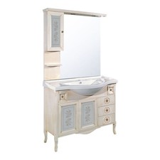 Mobile Bagno 105 cm da terra Composizione con Lavabo Specchio e Pensile