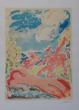 Quadro Aligi Sassu Litografia Acquaforte Firmato 76x56 52/125