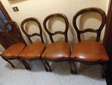 4 Sedie Antiche Anni 70 Tenute Bene Seduta In Pelle