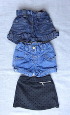 Lot vêtements fille 2 shorts jeans 1 jupe OKAÏDI KIDKANAÏ Taille 3 ans