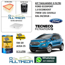 TAGLIANDO 3 FILTRI OLIO BARDAHL XTA 5W20 FORD ECOSPORT 1.0 ECOBOOST 74KW 101 CV