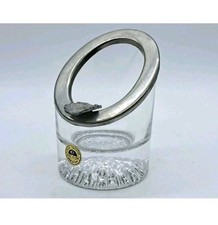 POSACENERE DESIGN RCR IN VETRO/METALLO-ANNI 70'-GLASS ASHTRAY-MADE ITALY-VINTAGE