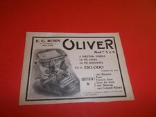 PUBBLICITA 1926 MACCHINA DA SCRIVERE OLIVER MODELLO 5 E 6