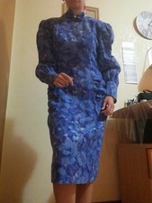 Abito vintage anni 80, blu