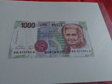 ⚖️ 1000 Lire Tripla AA...A Raro Montessori Anno 1990 Banconota PERIZIATA Repubbl