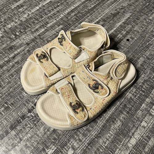 Sandali chanel crema tweed - sandali,