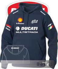 FELPA CAPPUCCIO PRINTED DUCATI MULTISTRADA MOTO GP SPORT TEAM ITALIA  COL. BN