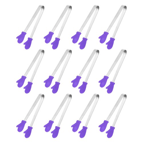 12pcs silicone mini tongs - 12pcs,