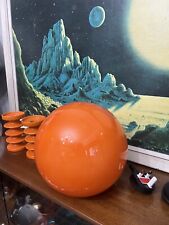 VINTAGE Habitat ORANGE SPACE BALL Space AGE GLASS LAMP Mid Century Guzzini