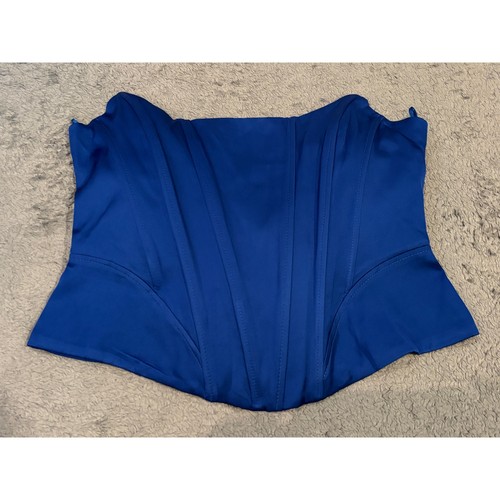 Top corsetto raso - , blu