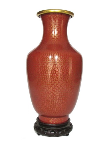 Vaso cinese cloisonne - , rosso