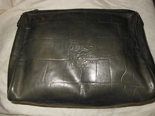 Borsa Guia's Pochette Clutch Busta vintage bag 80's Pelle Leather grigia ^