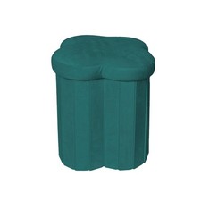 Pouf pieghevole fiore ottanio