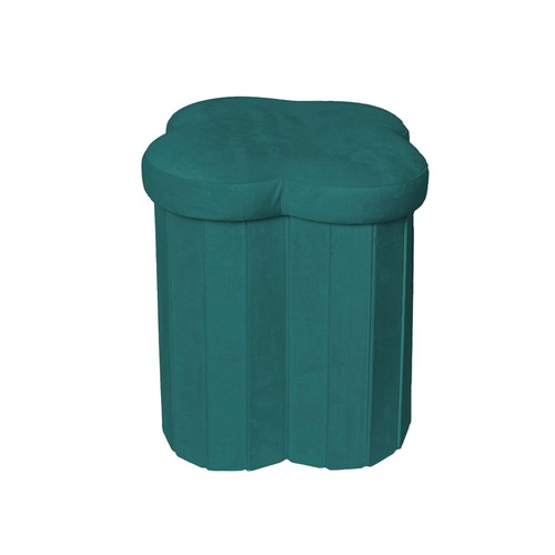 Pouf pieghevole fiore ottanio