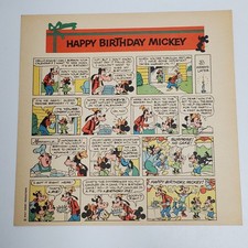 Inserto giornale vintage 1979 buon compleanno Topolino fumetto colore per numero