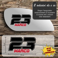 2 coppie adesivi cafe racer numero gara moto cross serbatoio a1143
