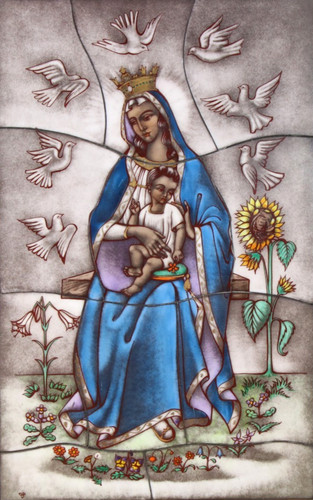Icona madonna vetro - madonna,