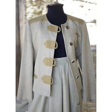 GIACCA  IN STILE TIROLESE  tg. 46/48 it. LINO/PELLE