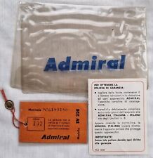 Admiral SV220 (apparecchiature elettroniche), sigillo di garanzia, anni '60/'70