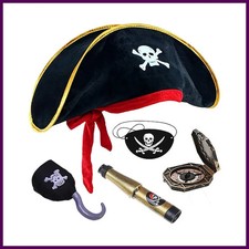 Cappello pirata nero rosso