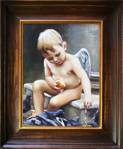 Angelo 56x46 dipinto olio - dipinto, a