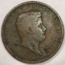 Moneta 10 Tornesi Italia 1840 Fine F, dettagli #19238