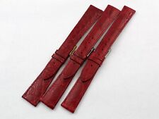 Cinturini Orologi Rosso Lucido Varie Misure Vera Pelle Coccodrillo Ricambi New