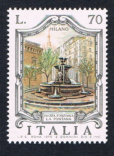 Italia francobollo fontana - francobollo,