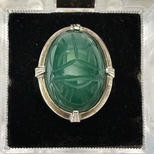 Anello cabochon scarabeo ovale