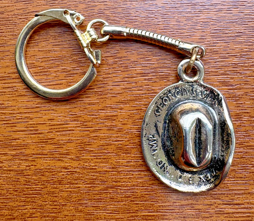 Coin hat keyring cowboy - coin, charm