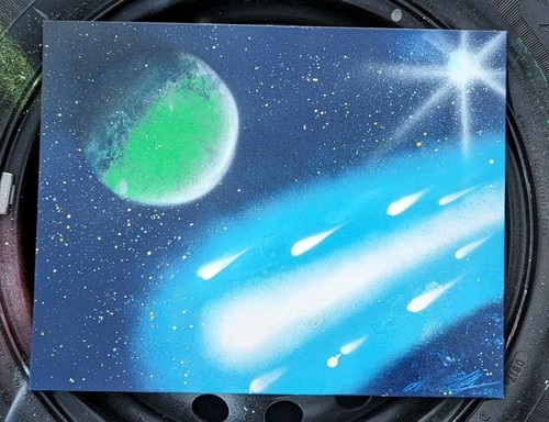 Cometa blu tela 11x14 - cometa,