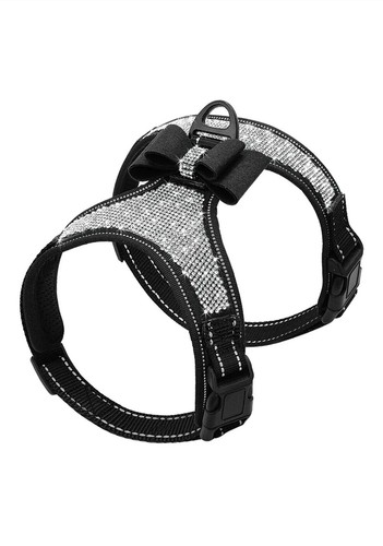 Pettorina cane strass nera - pettorina,