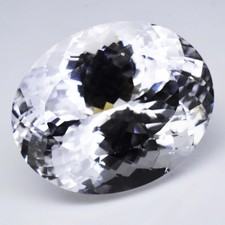 Gemma ovale certificata zaffiro bianco 195 ct naturale per vetrina gioielli e design