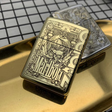 Zippo Marlboro Armatura Rame Inciso Profondo Oro/Argento Edizione Limitata