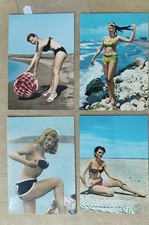 RISQUE VINTAGE EROTICA PIN UP BIKINI-LOTTO 4 CARTOLINE-D12-162