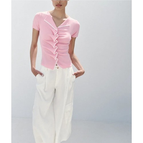 Zara maglia ruched rosa medium - zara,