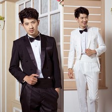 Uomo Frac Smoking Abito Peak