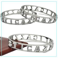Bracciale da donna sticazzi braccialetto rigido a manetta con zirconi bianchi