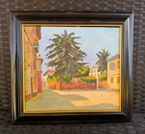 Dipinto olio cartone telato - cartone,