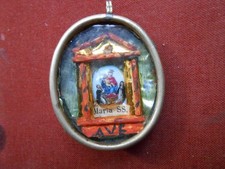 Antico reliquiario dipinto miniatura reliquia Santa Maria