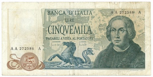 5000 lire cristoforo colombo - lire,