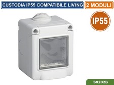 CUSTODIA DA ESTERNO IDROBOX 2 MODULI IP55 COMPATIBILE CON SERIE BTICINO LIVING