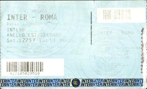 Biglietto stadio inter - inter, roma