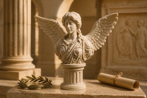 Busto angelo stile romano - , su