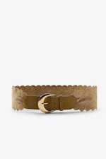 Cintura Zara beige in pelle