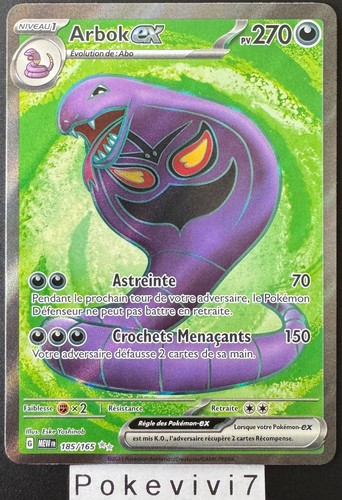Carte pokemon arbok 185 - pokemon, ex