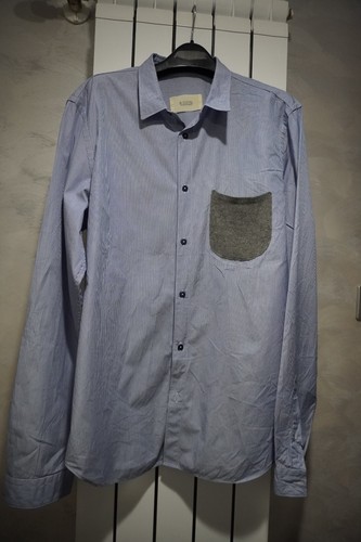 Camicia blu con bottoni mauro - blu,