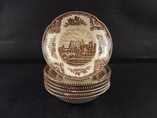 VINTAGE JOHNSON BROS OLD BRITAIN CASTLE SERVIZIO 6 CIOTOLE SEMI-PORCELLANA